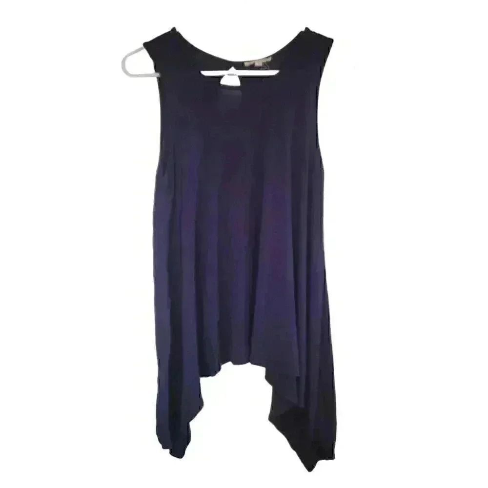 Rolla Coster Women's Navy Cotton/Poly/Spandex Knit Sleeveless Swing Tank Top NEW